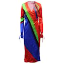 The Attico Striped Wrap Maxi Dress in Multicolor Polyester Viscose - Autre Marque