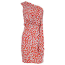 Diane Von Furstenberg Agatha Leopard Print One Shoulder Dress in Multicolor Silk