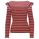 Pink and Brown Striped Knitted Blouse - Msgm