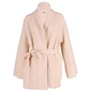 Michael Kors Chunky Knit Belted Cardigan in Cream Wool