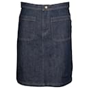 a.P.C Denim Skirt in Navy Blue Cotton - Apc