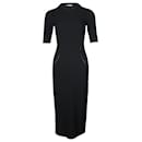 Victoria Beckham Perforated Side Bodycon Dress in Black Viscose