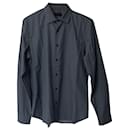 Prada Printed Buttondown Shirt in Grey Cotton