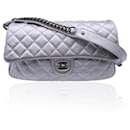 Airline 2016 Silver Metal Quilted Leather Easy Flap Shoulder Bag - Chanel