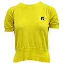 Rochas Knitted T-shirt in Yellow Cotton