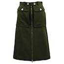 Alexander McQueen Classic A-Line Skirt with Pockets in Green Wool  - Alexander Mcqueen