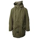 Vince Hooded Parka in Army Green Cotton