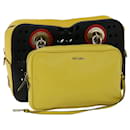 PRADA Chain Shoulder Bag Punching Leather Tricolor Black 15EP127 auth 32293a - Prada