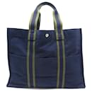 HERMES TOTO GM CABAS IN BLUE CANVAS BLUE CANVAS TOTE HAND BAG - Hermès
