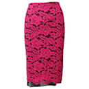 Sandro Paris Lace Midi Skirt in Pink Polyester