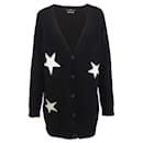 SET Italy wool angora oversized cardigan black star pattern L - Set