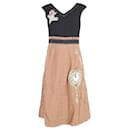 Dolce & Gabbana Teddy Bear Appliqued A-line Dress in Black and Brown Wool