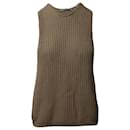Vince Waffle Stitch Knit Top in Beige Cotton