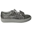 Acne Studios Metallic Adriana Spark Sneakers in Silver Glitter 