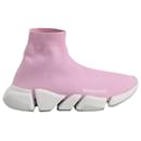 Balenciaga Speed 2.0 Recycled Knit Sneakers in Light Pink Polyester 