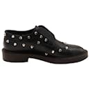 Balenciaga Studded Wing Tip Derby Loafer in Navy Blue Leather