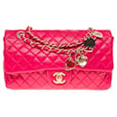 Superb Chanel Timeless/Classic Medium limited edition Valentine Hearts handbag in red quilted lambskin