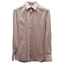 Tom Ford Checked Long Sleeve Shirt in Pink Cotton 