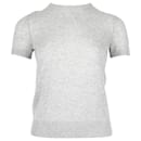 Theory Short Sleeve Knit Top in Grey Cashmere