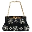 Dolce & Gabbana Embellished Bag in Black Leather and Lace