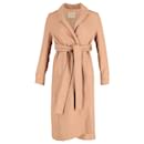 Maje Gump Pleated Trench Coat in Beige Polyester