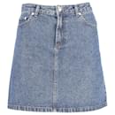 A.P.C Mini Skirt in Blue Cotton Denim  - Apc
