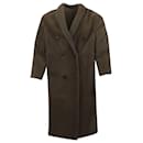 Brunello Cucinelli Double Breasted Shearling Reversible Coat in Brown Sheep Skin