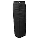 Jacquemus High Side Slit Maxi Skirt in Black Cotton Blend