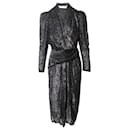 IRO Xonina Wrap-Effect Metallic Devoré Velvet Midi Dress In Black Viscose - Iro