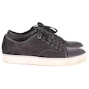 Lanvin DBB1 Sneakers with Toe Cap in Grey Calfskin Leather