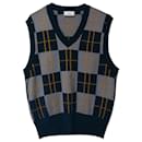 Ami Paris Checked Print Knit Sweater Vest in Multicolor Polyamide - Autre Marque