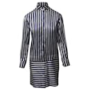 Burberry Striped Shirt Dress in Blue Silk