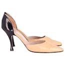 Chanel Classic Two Tone Pumps in Beige Leather 