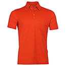 Loro Piana Klassisches Kurzarm-Poloshirt mit Brusttasche aus orangefarbener Baumwolle