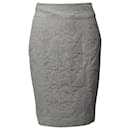 Burberry Lace Pencil Skirt in White Cotton 