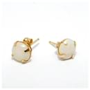 Gold stud earrings with Opals - Autre Marque
