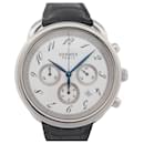 Hermès AR curved watch4.910 Chronograph 43 MM AUTOMATIC STEEL PALLADIE WATCH