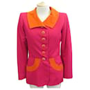 GIACCA VINTAGE YVES SAINT LAURENT RIVE TAGLIA SINISTRA 34 S GIACCA IN COTONE ROSA - Yves Saint Laurent