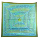 NEW HERMES SCARF THE SOURCES OF LIFE RAWYLER CARRE 90 GREEN SILK SCARF - Hermès