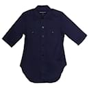 Balenciaga SS17 Police Shirt in Navy Blue Cotton