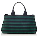 Striped Canapa Handbag - Prada