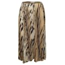 Roberto Cavalli chiffon-tulle leopard printed pleated skirt