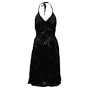 Vivienne Westwood Gold Label Sheer Black Faux Fur Halter Dress