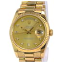 Rolex Mens Rolex Day-date 18k yellow gold champagne dial fluted bezel 36mm watch 18238 