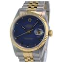 Rolex Blue Datejust Factory Roman Dial Fluted Bezel 36mm 16233 Watch 