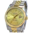 Rolex Champagne Men's Datejust Tapestry Dial Fluted Bezel 36mm Watch 
