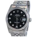 Rolex Black Datejust Factory Dial 18kw Gold Bezel & Steel 16234 watch