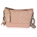 Chanel Pink Aged Calfskin Chevron Quilted Small Gabrielle Hobo 