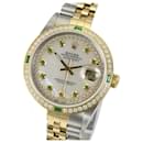 Rolex White Mop Men Datejust 2tone Diamond Emerald Dial Diamond Bezel Watch 