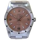 Rolex Airking Ss Pink Salmon Dial 34mm Watch 